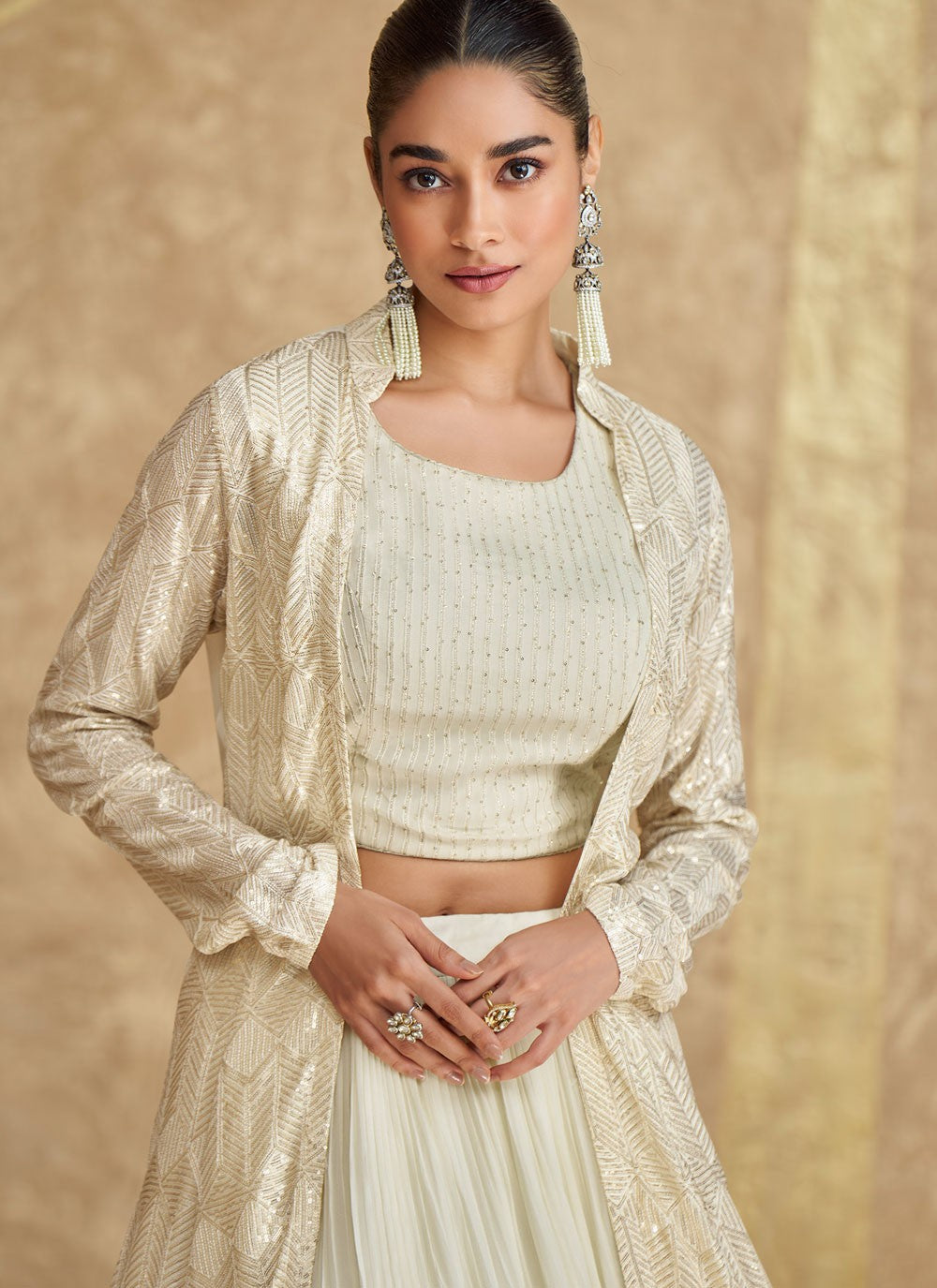 Plain Georgette Readymade Lehenga Choli - L2442