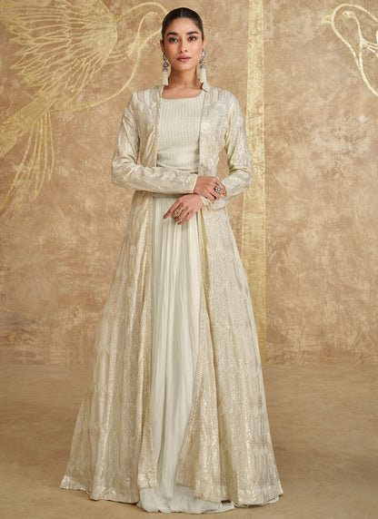 Plain Georgette Readymade Lehenga Choli - L2442