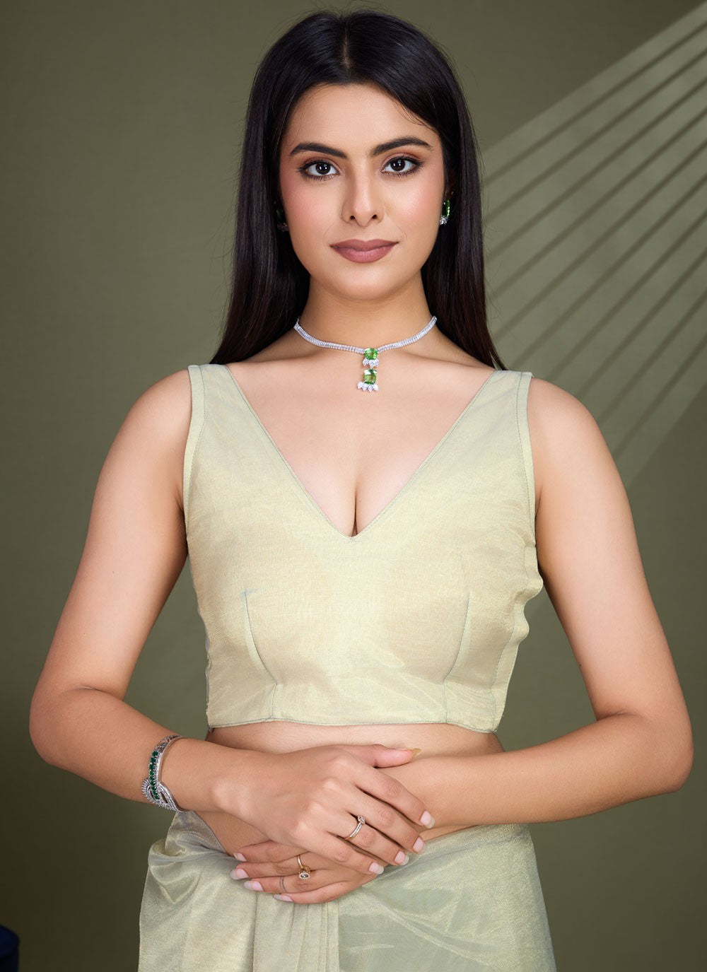 Classic Embroidered Net Saree - S8456