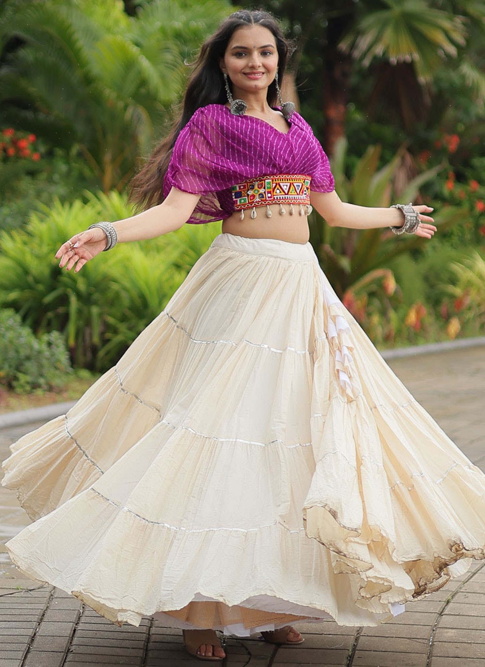 Plain Cotton Readymade Lehenga Choli - L2589