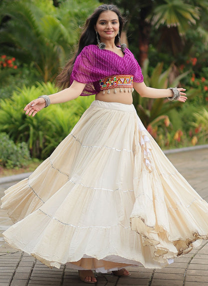 Plain Cotton Readymade Lehenga Choli - L2589