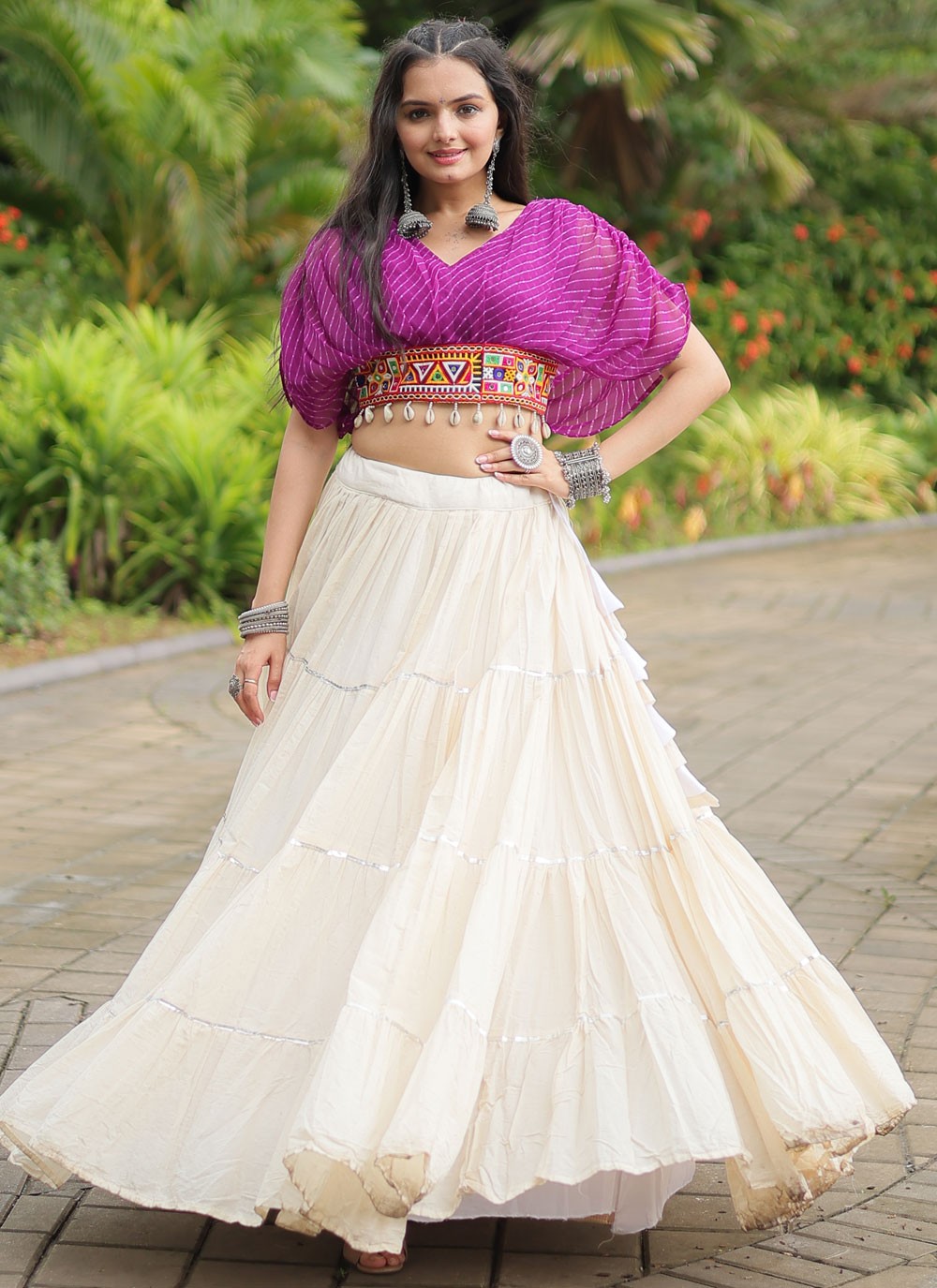 Plain Cotton Readymade Lehenga Choli - L2589