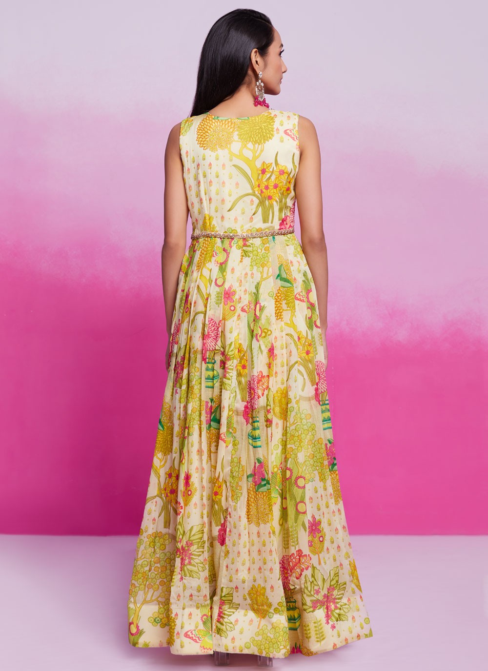 Printed Organza Gown - G1904