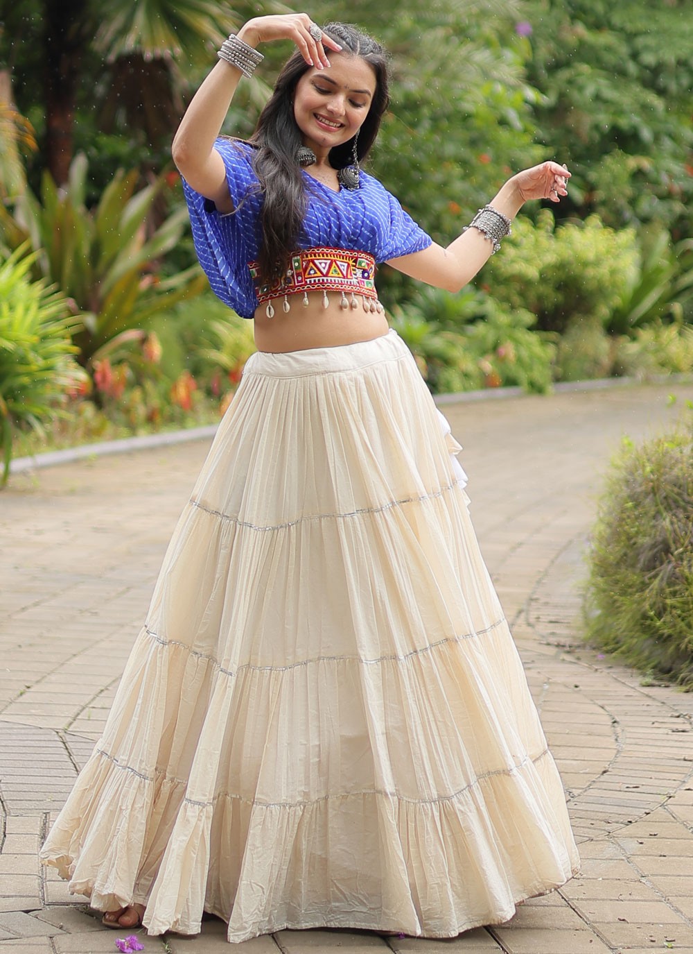 Plain Cotton Readymade Lehenga Choli - L2589