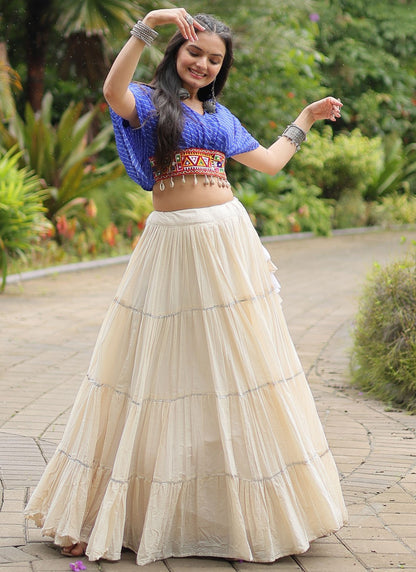Plain Cotton Readymade Lehenga Choli - L2589
