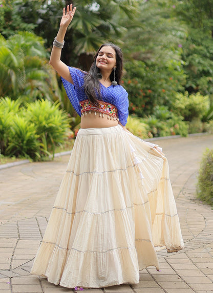 Plain Cotton Readymade Lehenga Choli - L2589