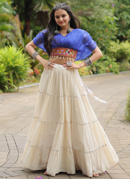 Plain Cotton Readymade Lehenga Choli - L2589
