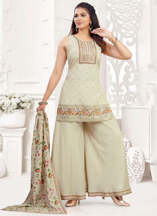 Archive Embroidered, Sequins, Zari 316301 Off White T6682