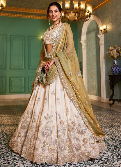 Tissue Engagement, Mehandi & Sangeet, Reception, Wedding A - Line Lehenga L3565