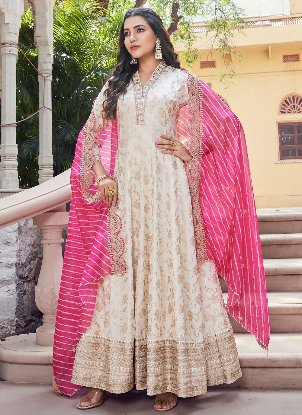 Embroidered Silk Gown - G1820