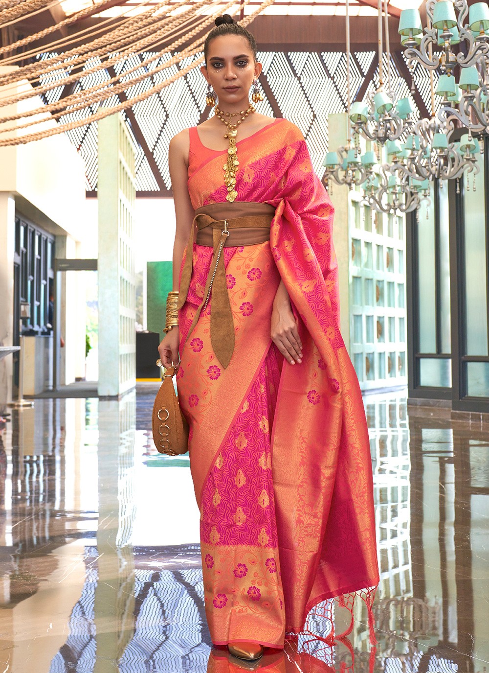 Traditional Weaving Zari Handloom Silk Saree - S3290