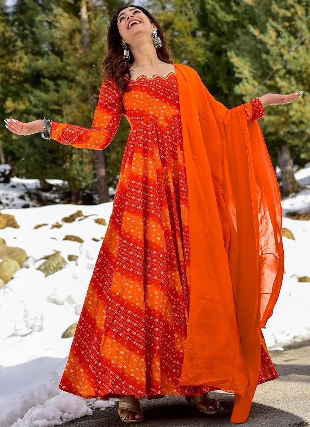 Digital Print Chinon Gown - G1829
