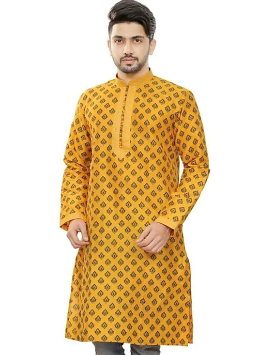 Embroidered Art Dupion Silk Orange Kurta - M4248