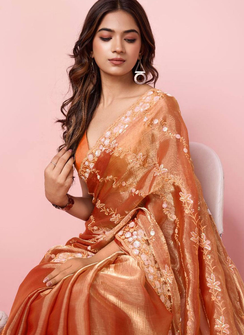 Classic Embroidered Silk Saree - S6482