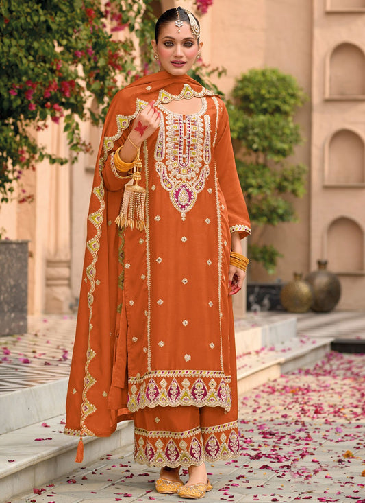 Archive Embroidered, Mirror, Zari 316671 Orange T6783
