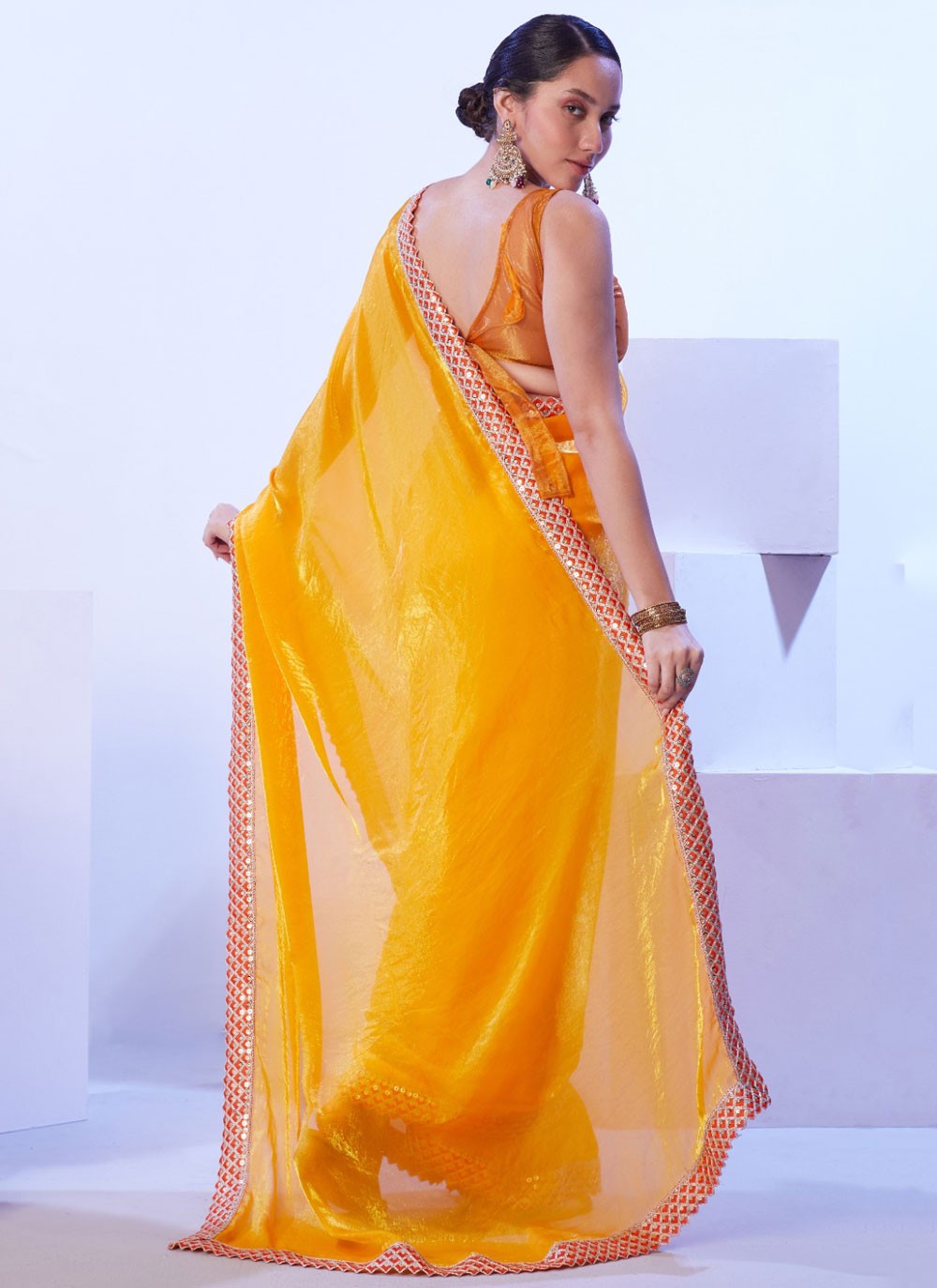 Contemporary Border Work Orange Jimmy Chu S12837