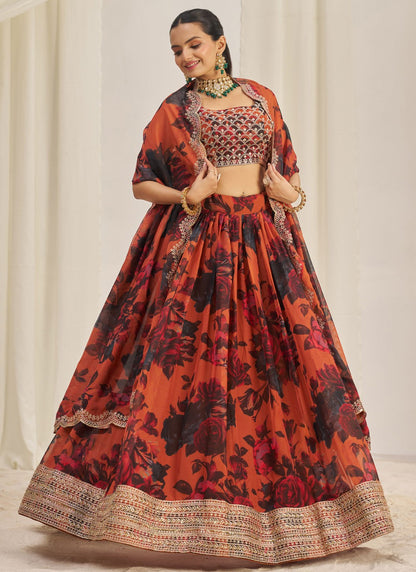 Dori Work Organza A - Line Lehenga - L2373