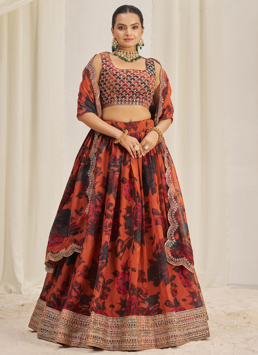 Dori Work Organza A - Line Lehenga - L2373