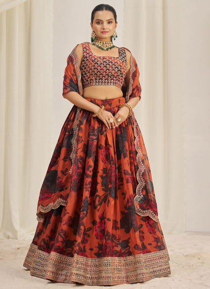 Dori Work Organza A - Line Lehenga - L2373