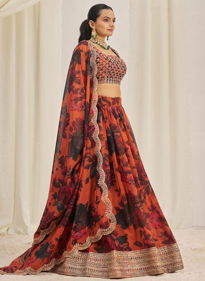 Dori Work Organza A - Line Lehenga - L2373