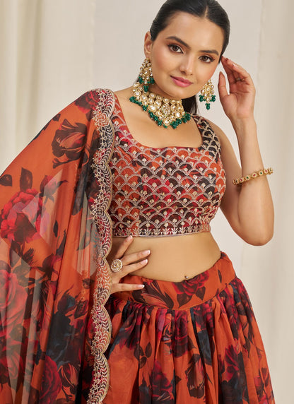 Dori Work Organza A - Line Lehenga - L2373