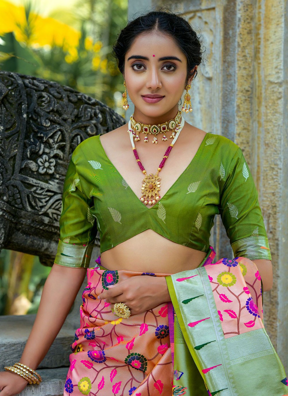 Classic Meenakari Kanjivaram Silk Saree - S4363