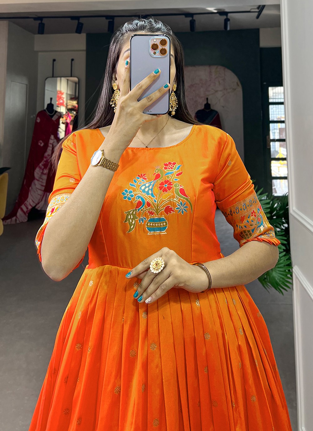 Jacquard Silk Gown - G1317