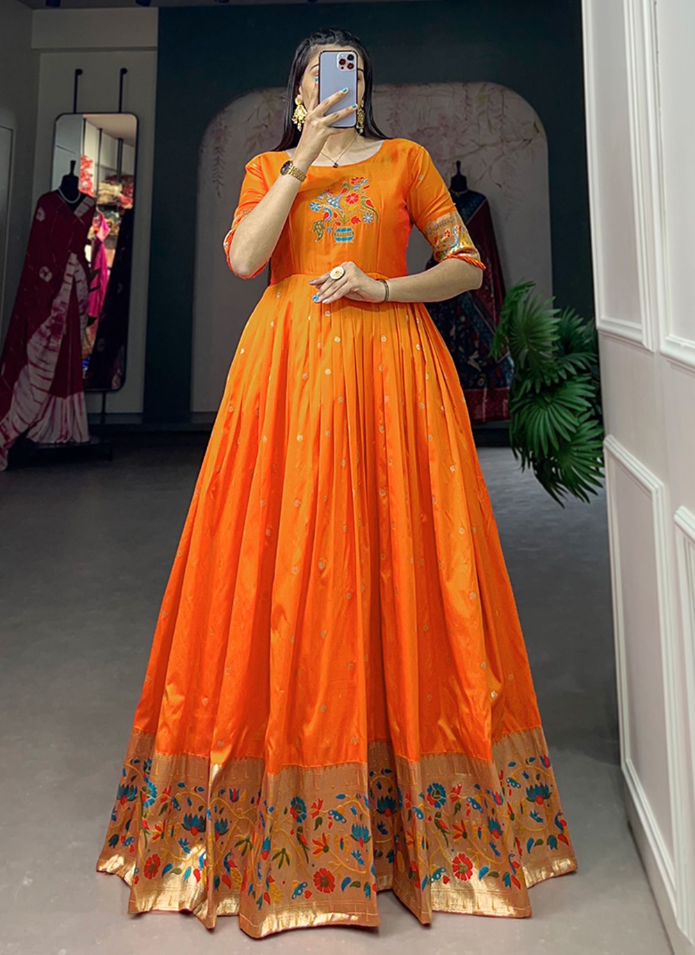 Jacquard Silk Gown - G1317