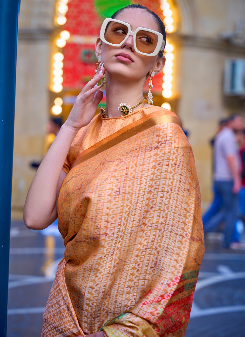 Designer Printed Viscose Saree - S3513