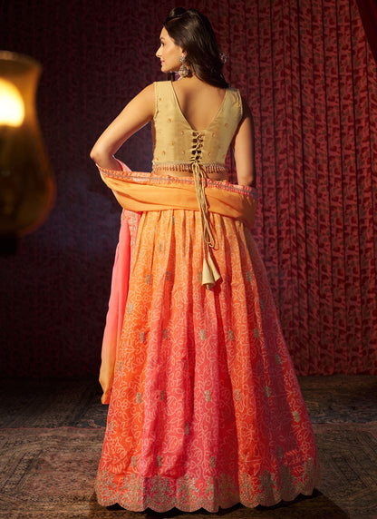 Embroidered Organza A - Line Lehenga - L2430