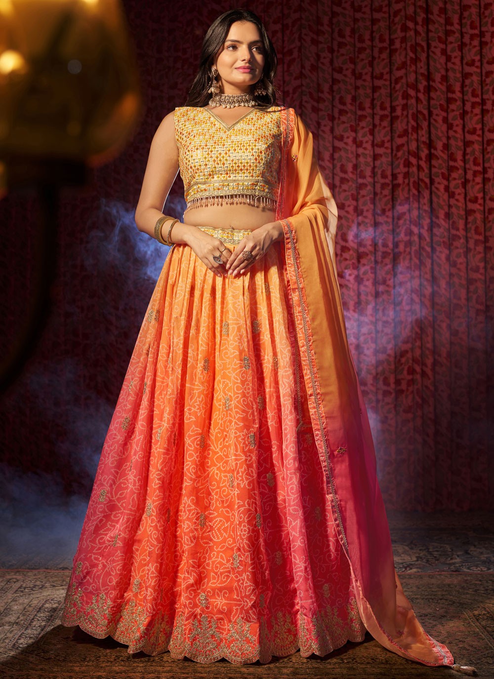 Embroidered Organza A - Line Lehenga - L2430
