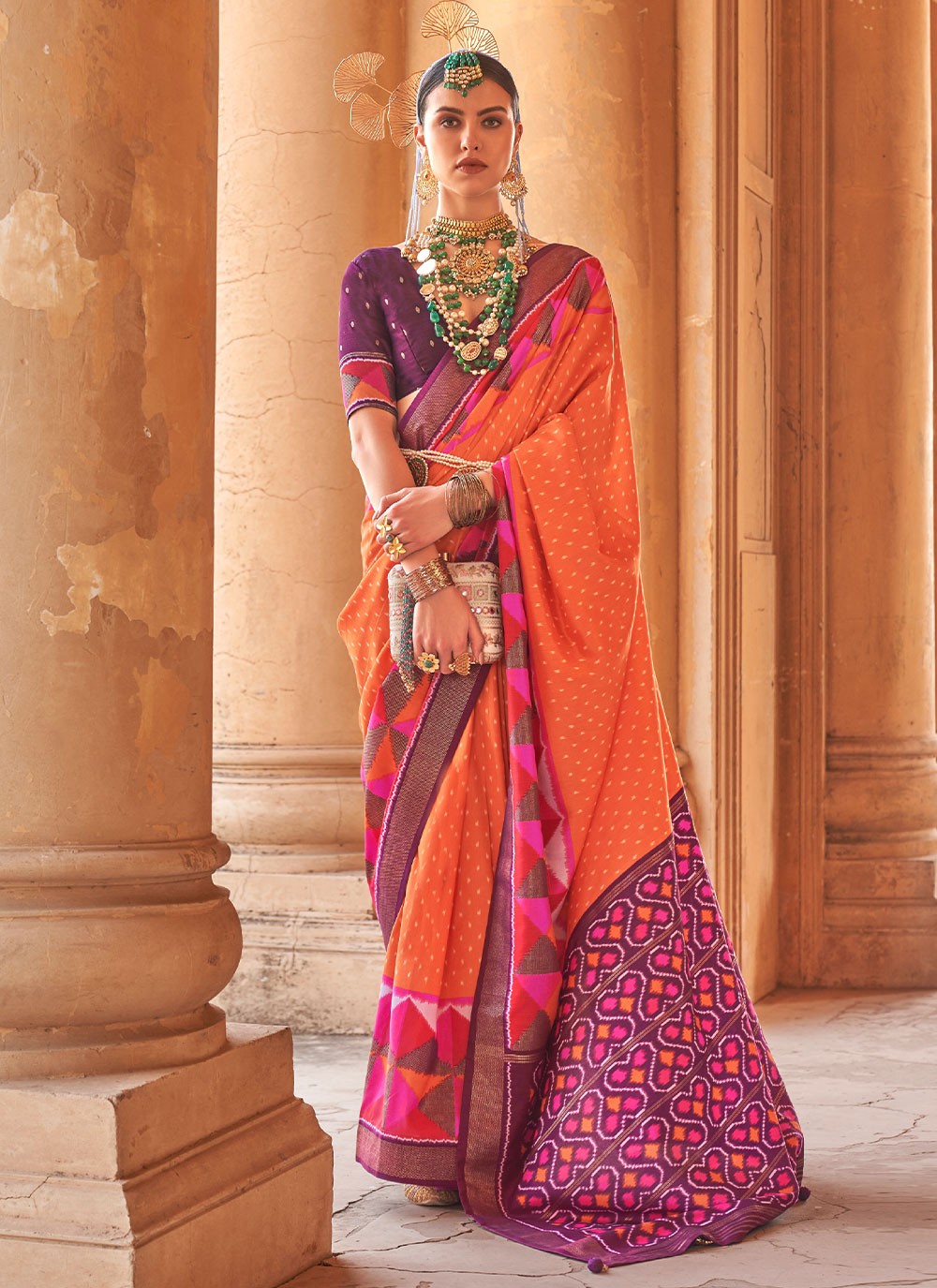 Contemporary Patola Print Silk Saree - S2887