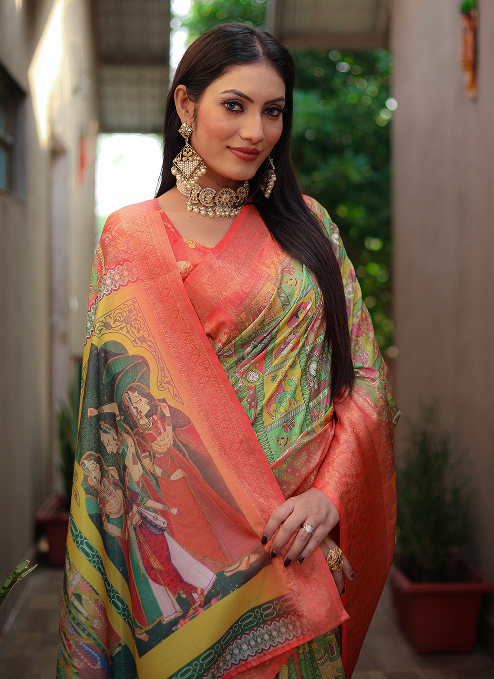 Classic Border Work Silk Saree - S8974