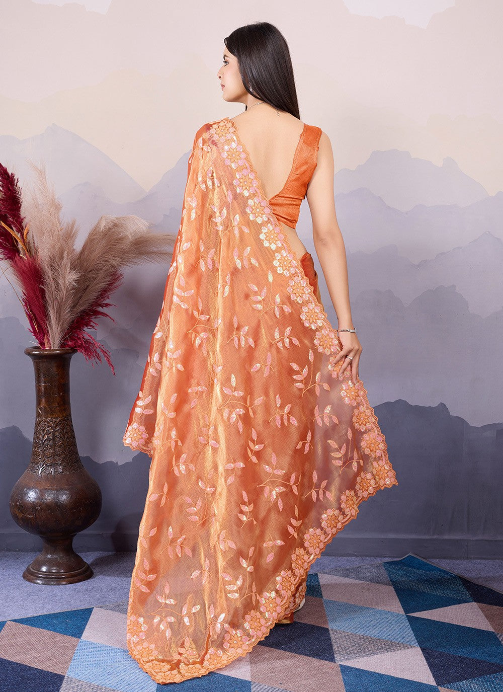 Classic Embroidered Silk Saree - S8532