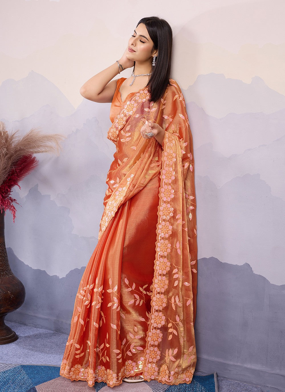Classic Embroidered Silk Saree - S8532