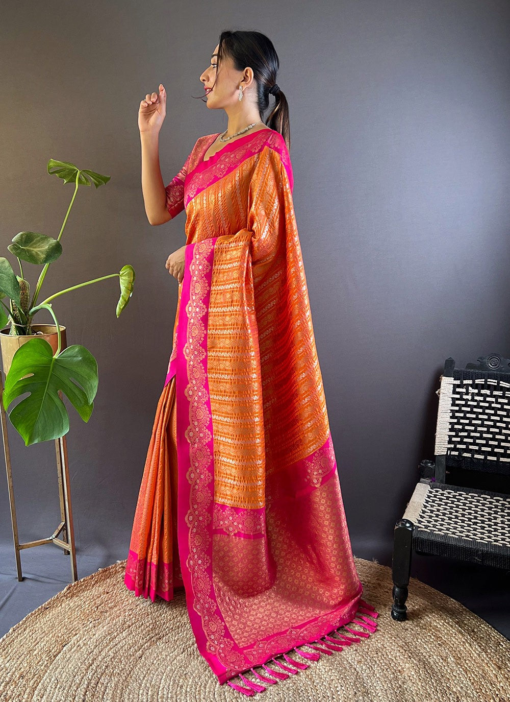 Traditional Weaving Zari Silk Saree - S7606