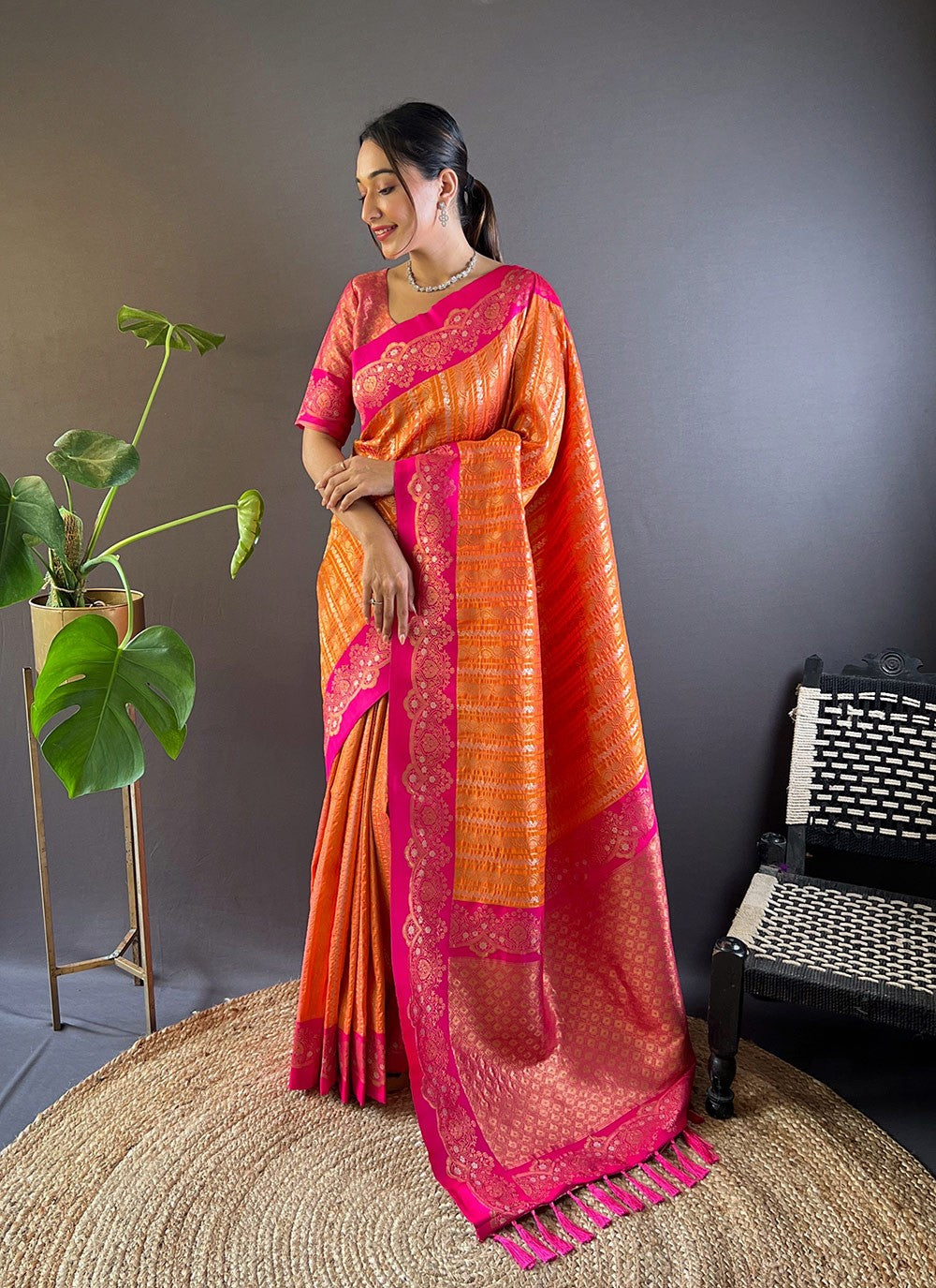 Traditional Weaving Zari Silk Saree - S7606