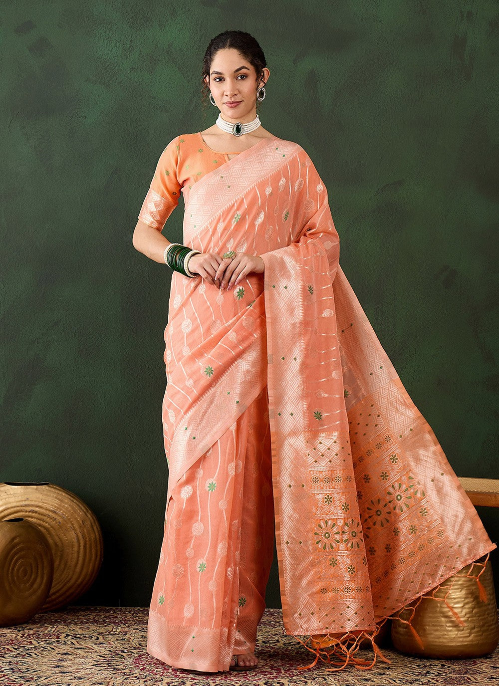 Classic Woven Cotton Saree - S8324