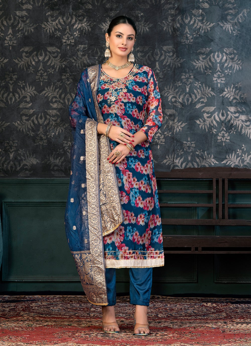 Organza Salwar Suit - T1361