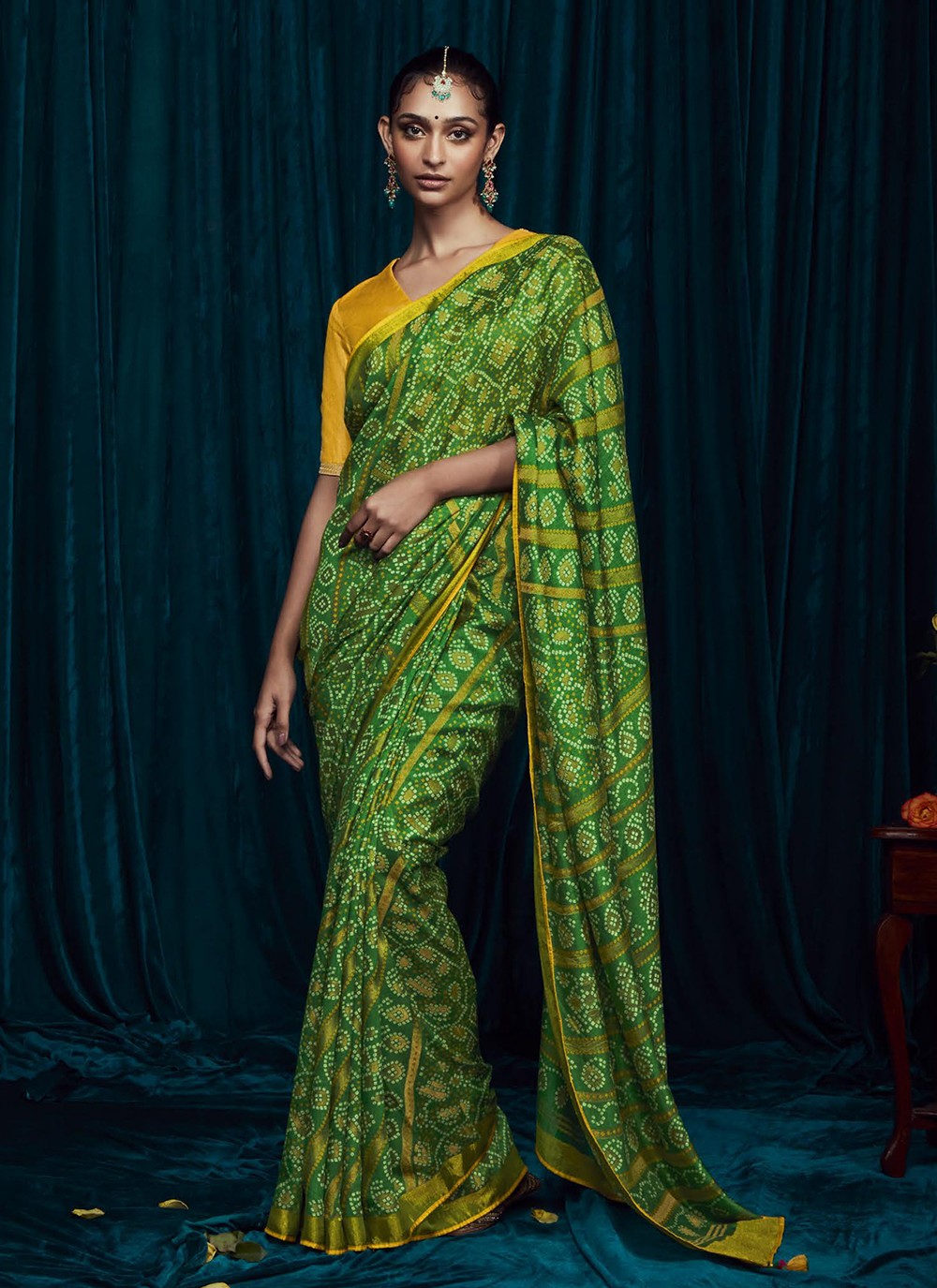 Contemporary Printed Brasso Saree - S3356