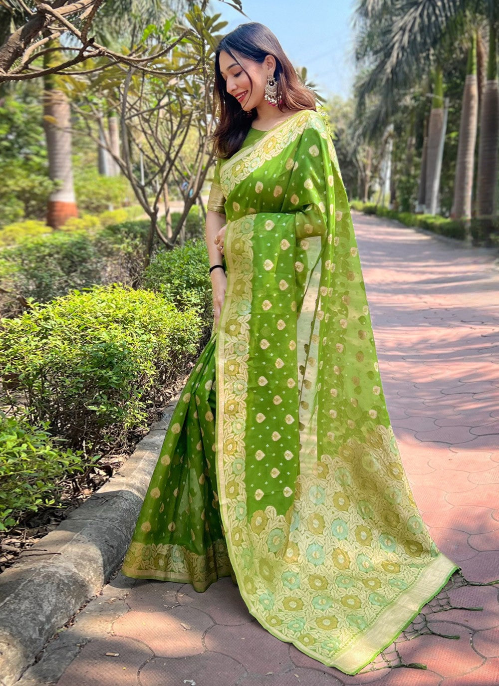 Contemporary Woven Organza Saree - S8057
