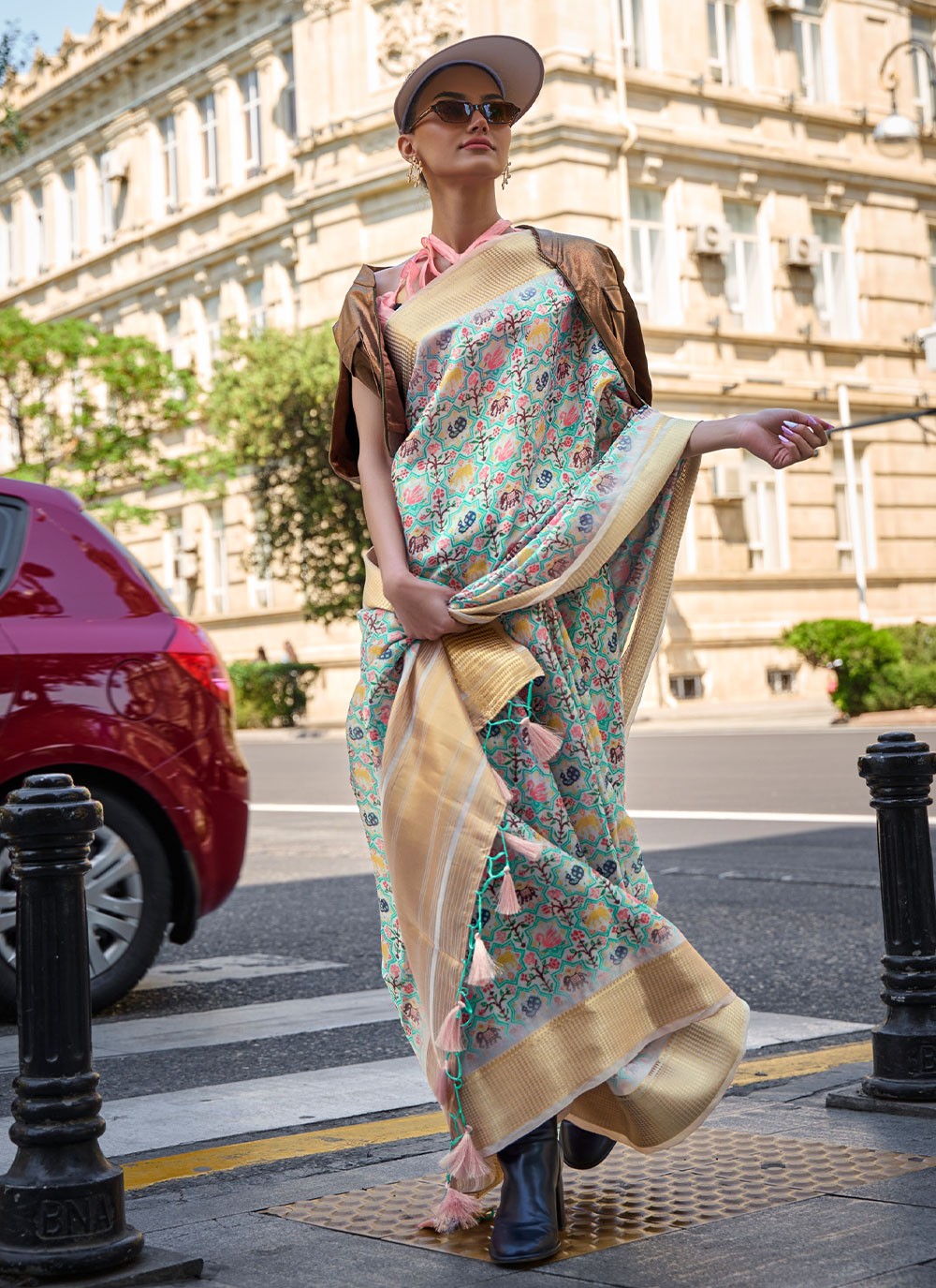 Classic Printed Organza Saree - S3081