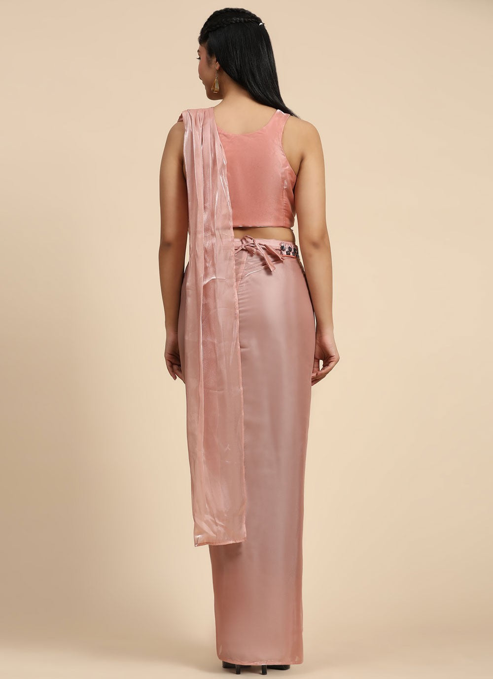 Contemporary Plain Organza Saree - S6698