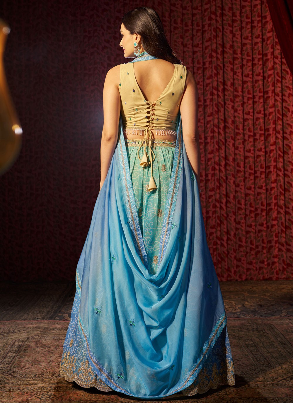 Embroidered Organza A - Line Lehenga - L2430