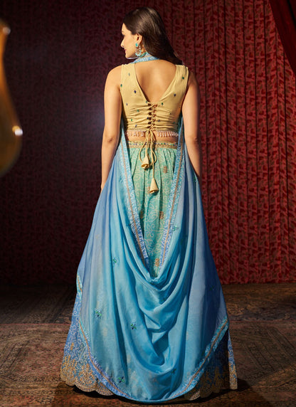 Embroidered Organza A - Line Lehenga - L2430