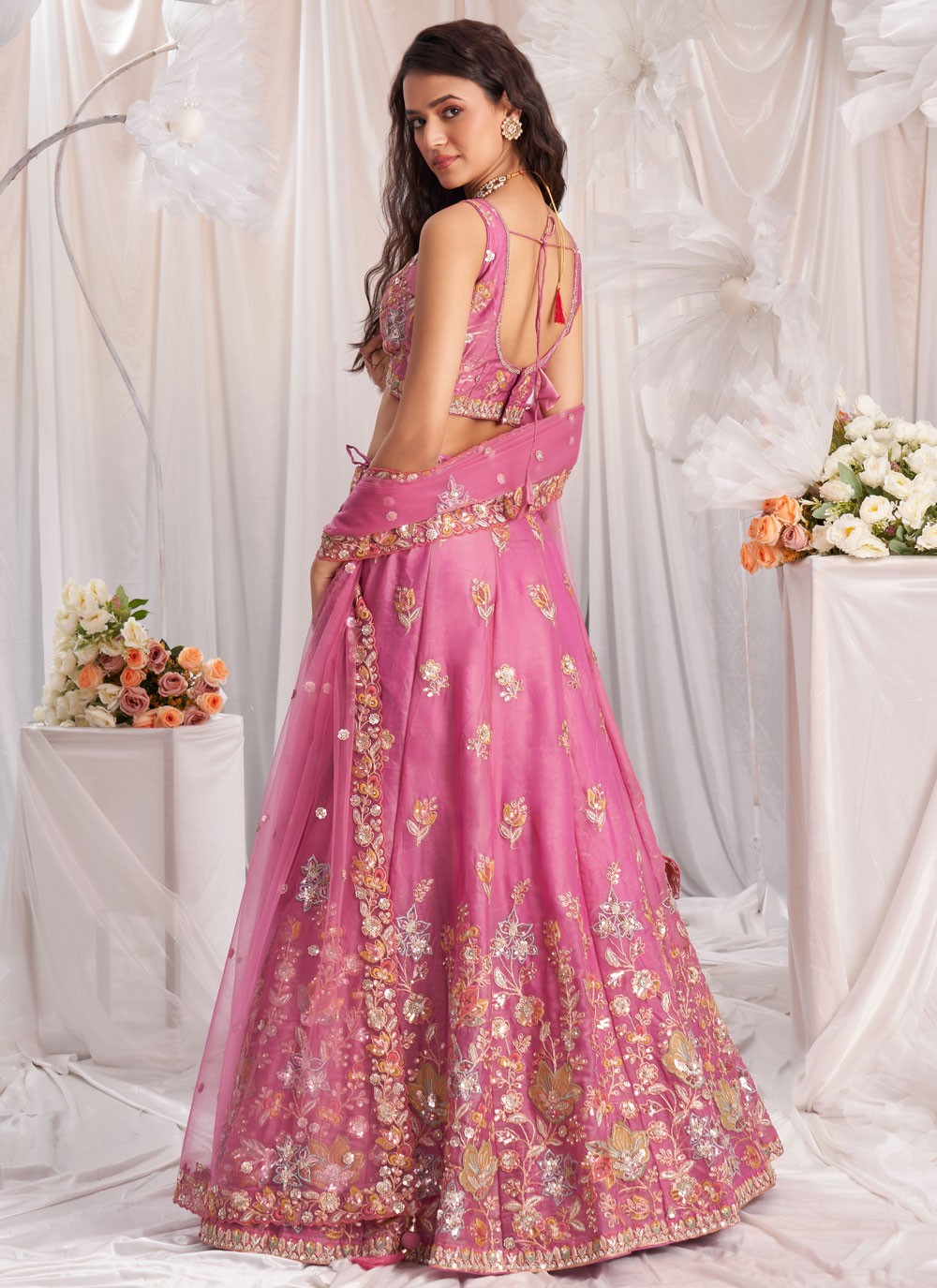 Embroidered Organza A - Line Lehenga - L2416