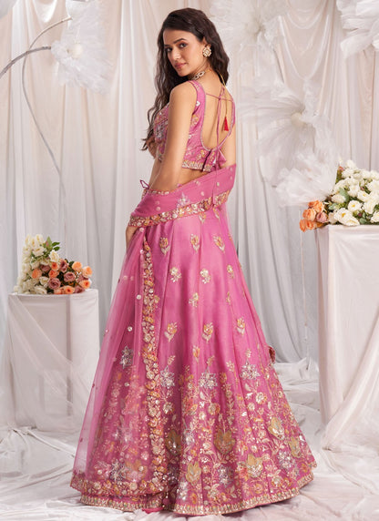 Embroidered Organza A - Line Lehenga - L2416