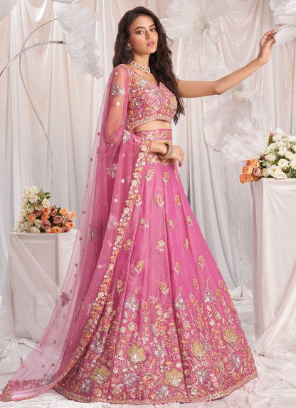 Embroidered Organza A - Line Lehenga - L2416
