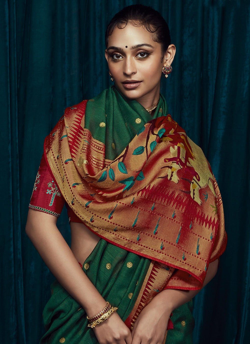 Contemporary Printed Brasso Saree - S3356