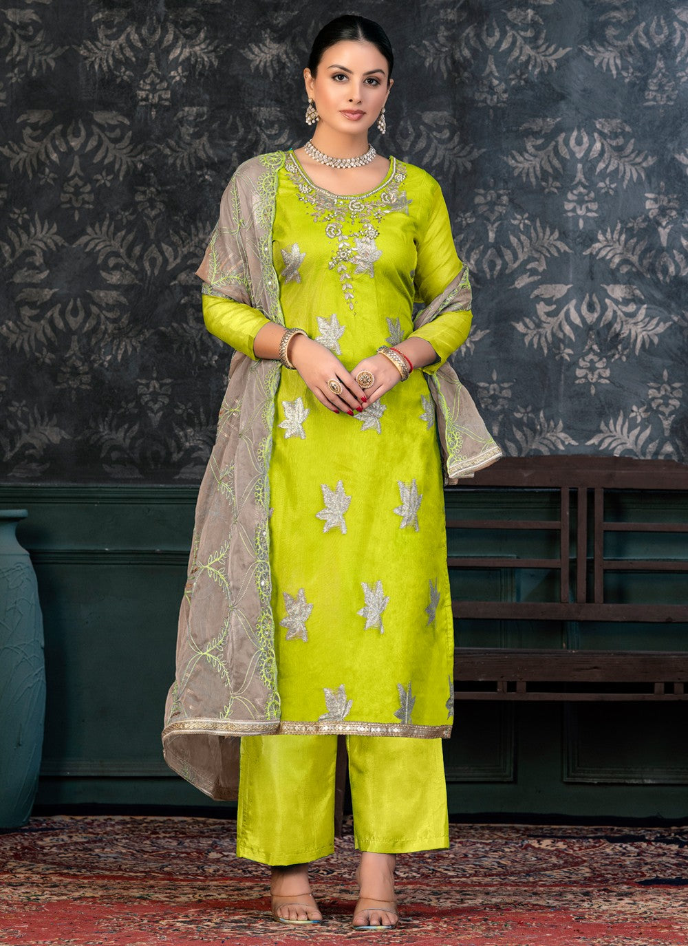 Organza Salwar Suit - T1384